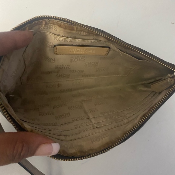 MICHAEL Michael Kors Brown Monogram Large Wristlet MSRP $98